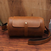 vintage leather cylinder bag, view 2 - MRSLM