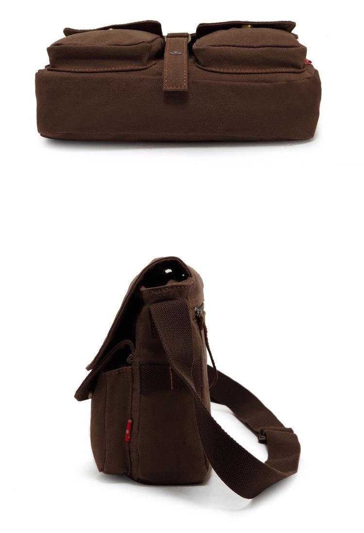canvas shoulder messenger bag, view 5 - MRSLM