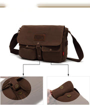 canvas shoulder messenger bag, view 7 - MRSLM
