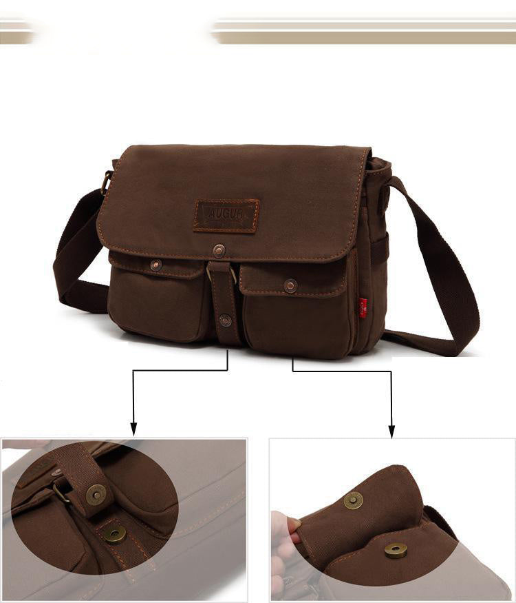 canvas shoulder messenger bag, view 7 - MRSLM