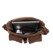 canvas shoulder messenger bag, view 3 - MRSLM