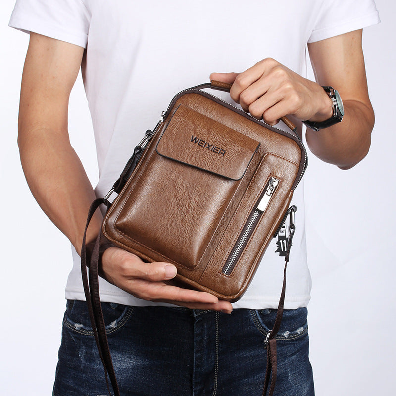men's PU messenger bag, view 5 - MRSLM