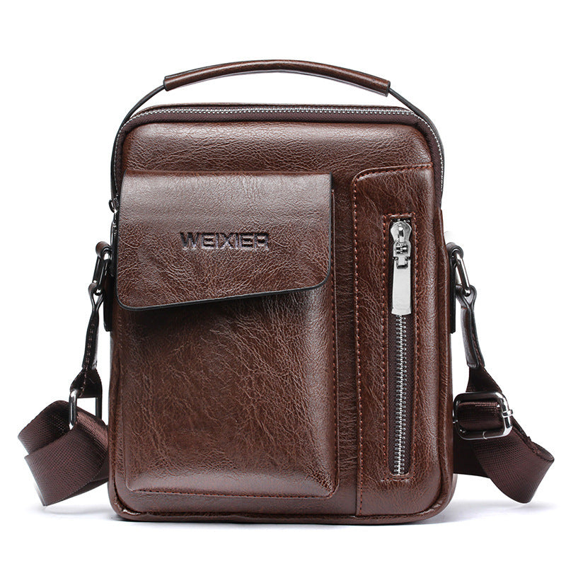 men's PU messenger bag, view 3 - MRSLM