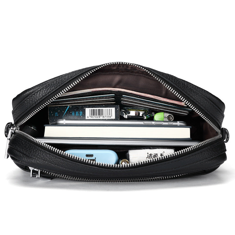 men's leather crossbody bag, view 3 - MRSLM