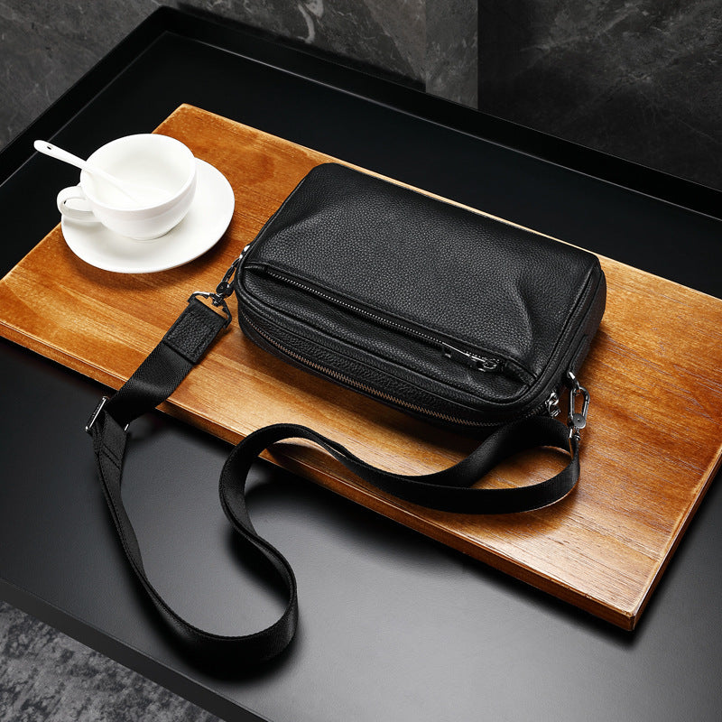 men's leather crossbody bag, view 4 - MRSLM