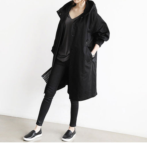 women's hooded windbreaker jacket with button pockets, view 11 - MRSLM