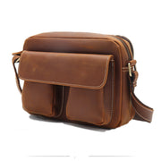 men's brown shoulder messenger bag, view 2 - MRSLM