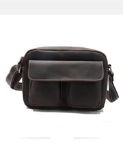 men's brown shoulder messenger bag, view 3 - MRSLM