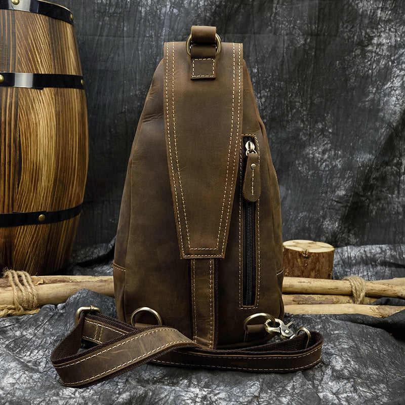 men's retro leather shoulder bag, view 2 - MRSLM