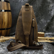 men's retro leather shoulder bag, view 4 - MRSLM