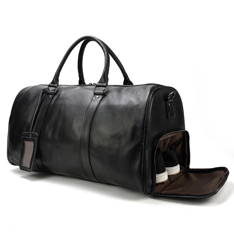 large leather business travel bag, view 5 - MRSLM
