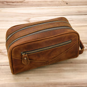 men's cowhide zipper handbag, view 3 - MRSLM