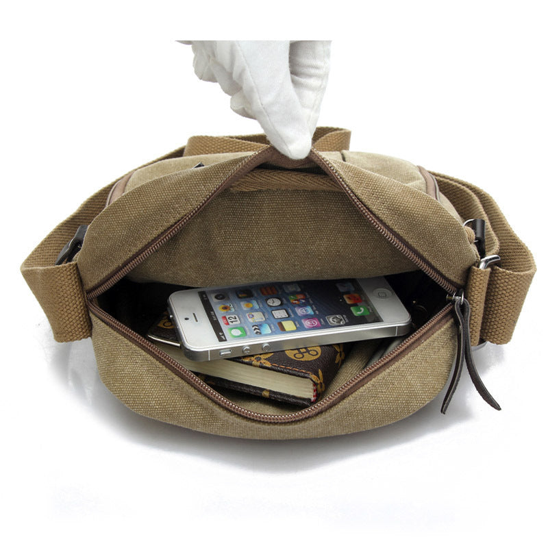 Men's canvas messenger bag, view 4 - MRSLM