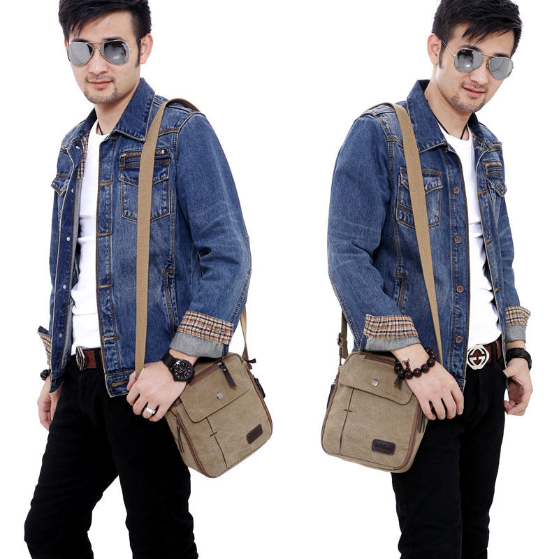 Men's canvas messenger bag, view 7 - MRSLM