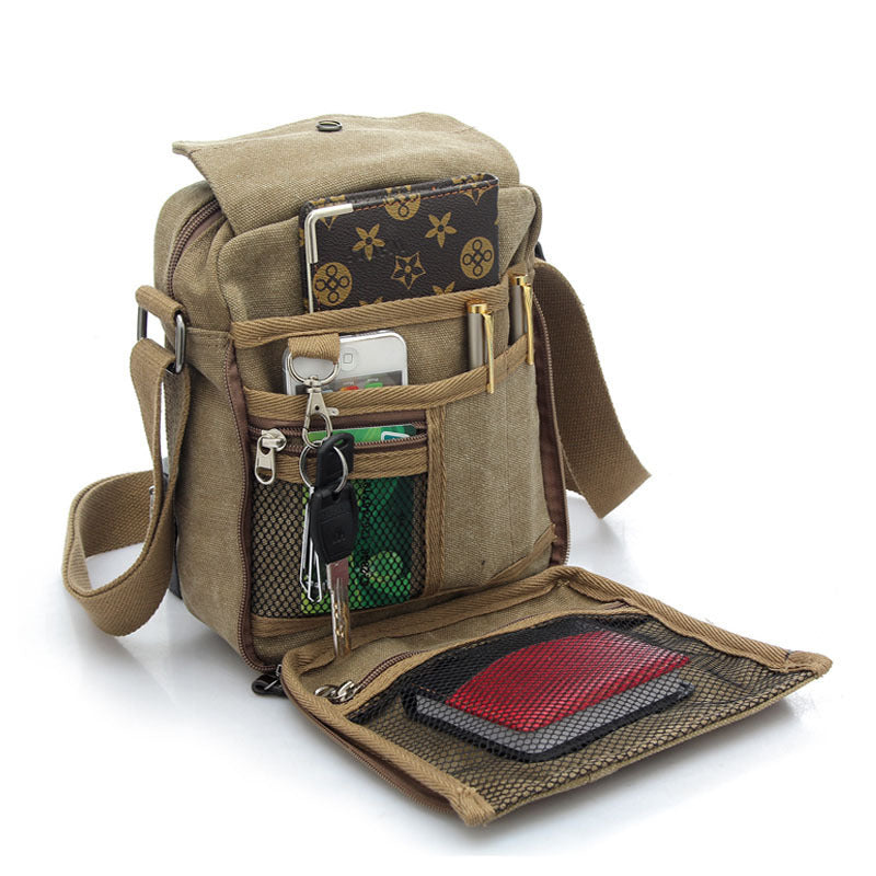 Men's canvas messenger bag, view 6 - MRSLM