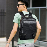 PU leather student backpack, view 3 - MRSLM