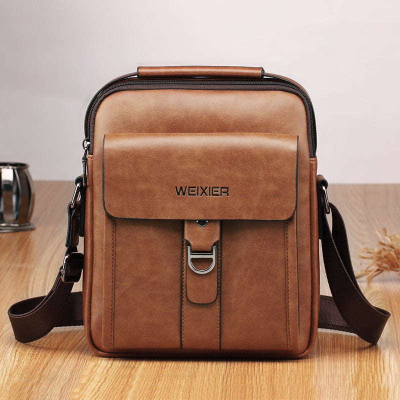 men's small pu leather messenger bag - MRSLM