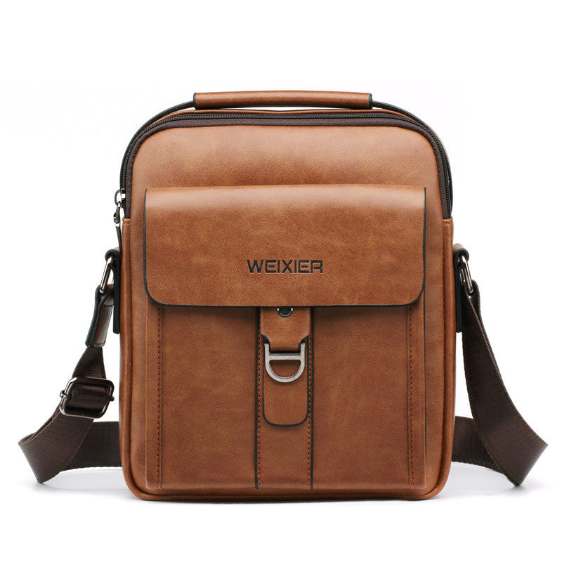 men's small pu leather messenger bag, view 2 - MRSLM