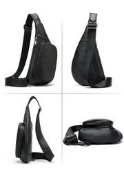 men's leather half-moon chest bag, view 4 - MRSLM