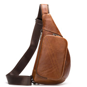 men's leather half-moon chest bag, view 2 - MRSLM