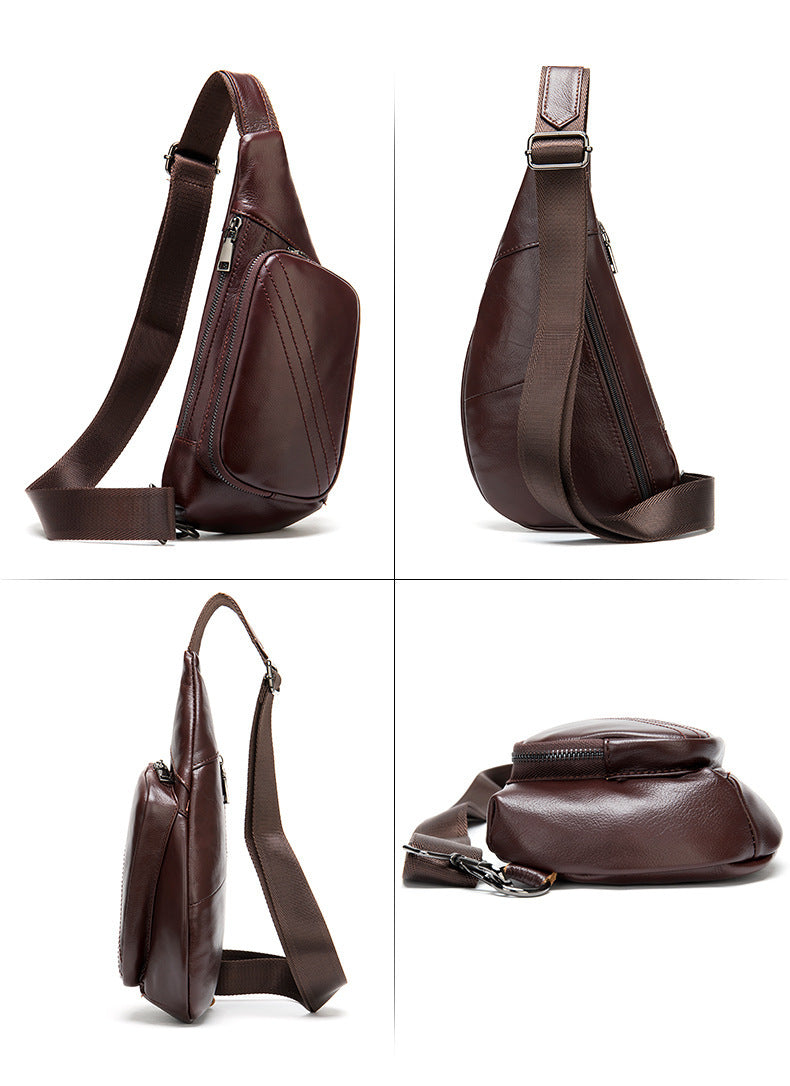 men's leather half-moon chest bag, view 7 - MRSLM