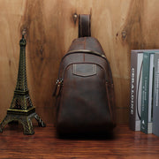 retro leather men's messenger bag, view 4 - MRSLM