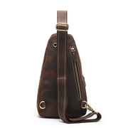 retro leather men's messenger bag, view 3 - MRSLM