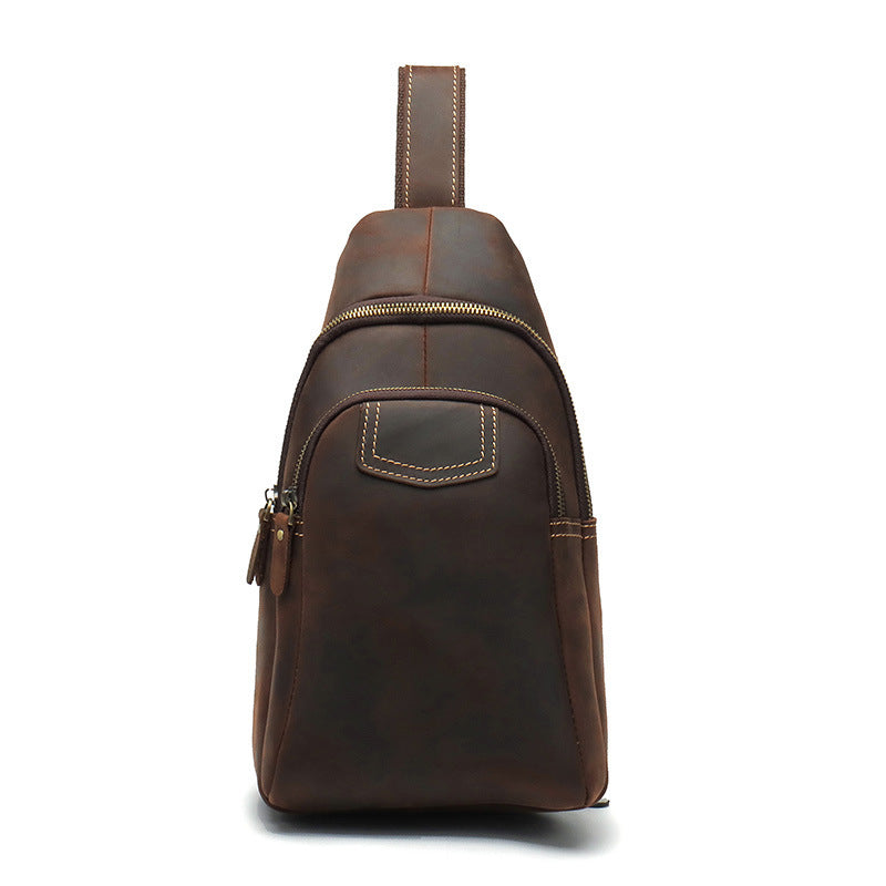 retro leather men's messenger bag, view 2 - MRSLM