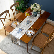 Chenille tassel table runner, view 4 - MRSLM
