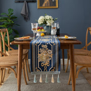 Chenille tassel table runner, view 3 - MRSLM