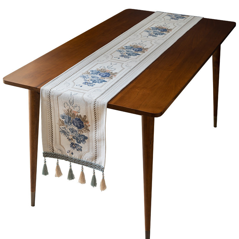 Chenille Tassel Table Runner