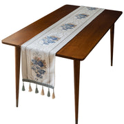 Chenille tassel table runner, view 2 - MRSLM