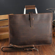 crazy horse leather men's handbag, view 4 - MRSLM