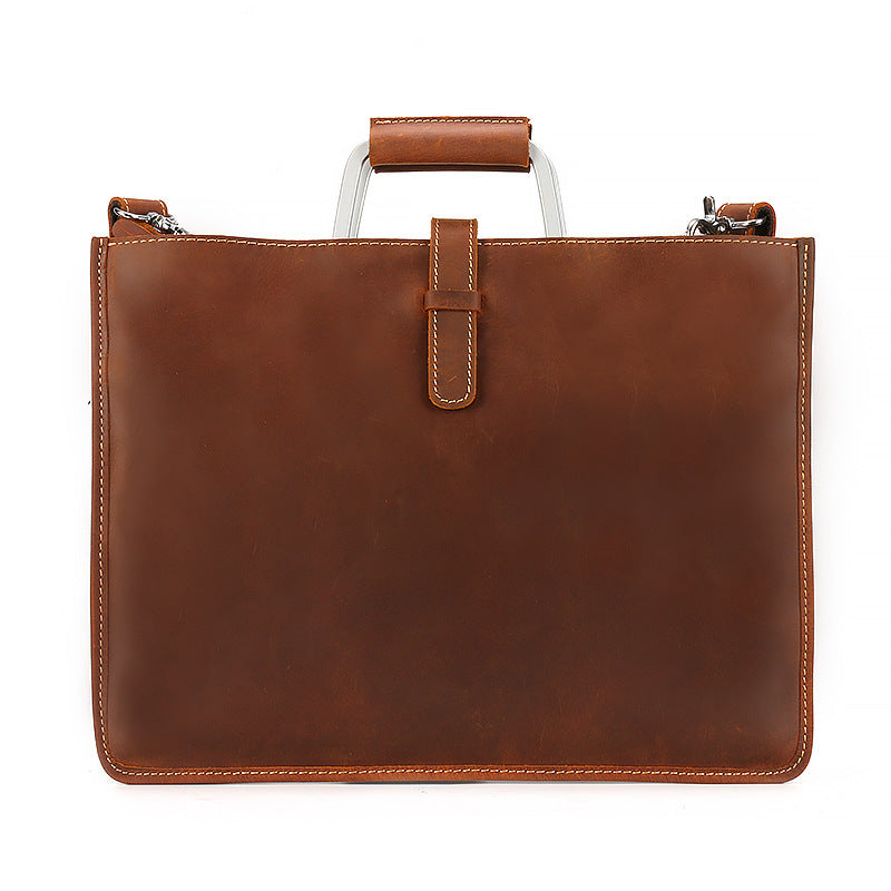 crazy horse leather men's handbag, view 2 - MRSLM