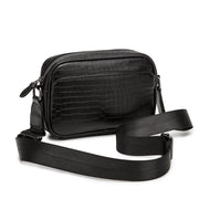 crocodile print shoulder bag, view 2 - MRSLM