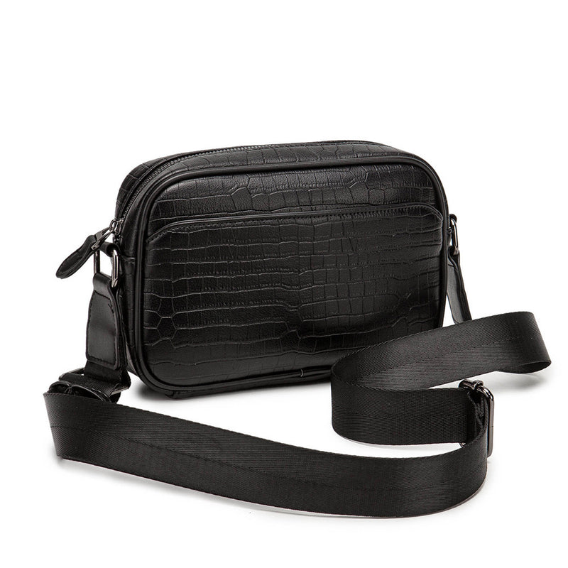 crocodile print shoulder bag, view 2 - MRSLM