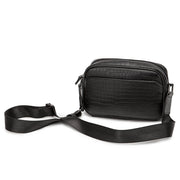 crocodile print shoulder bag, view 4 - MRSLM
