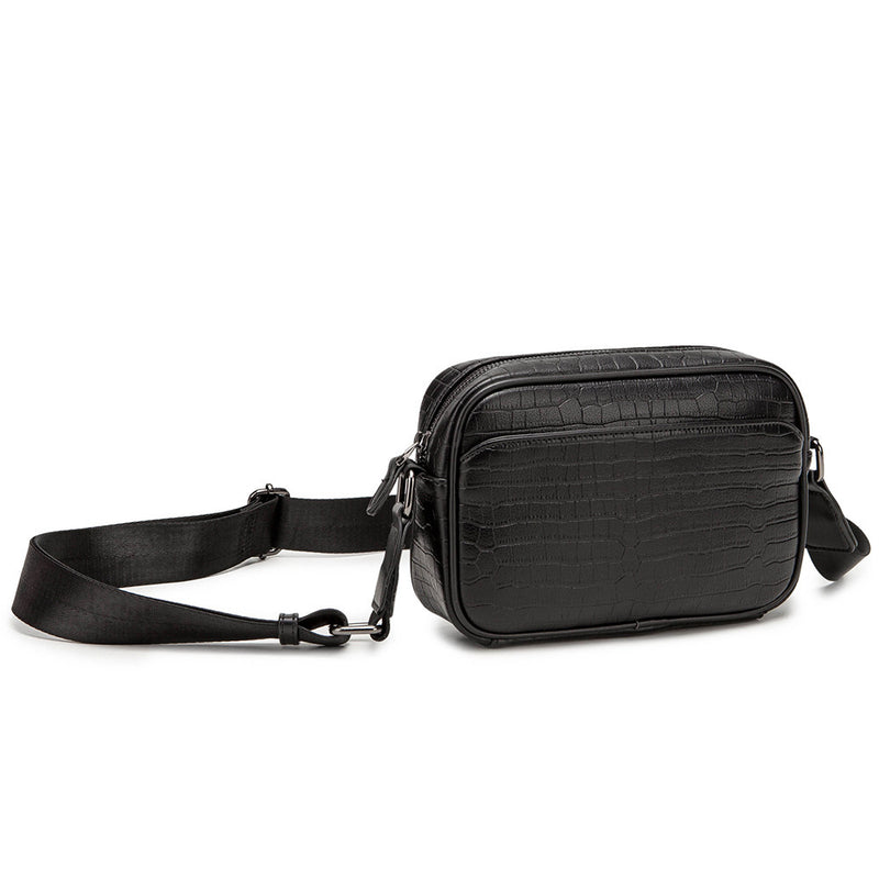 crocodile print shoulder bag, view 5 - MRSLM