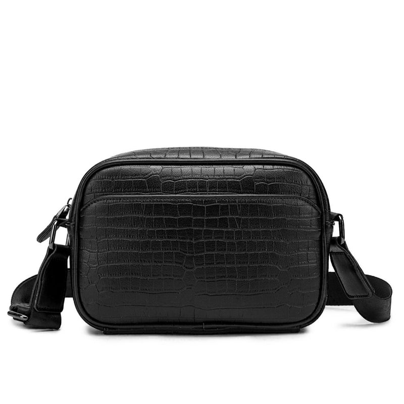 crocodile print shoulder bag, view 3 - MRSLM