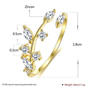 S925 silver leaves ring, view 2 - MRSLM