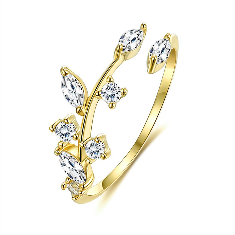 S925 silver leaves ring, view 4 - MRSLM