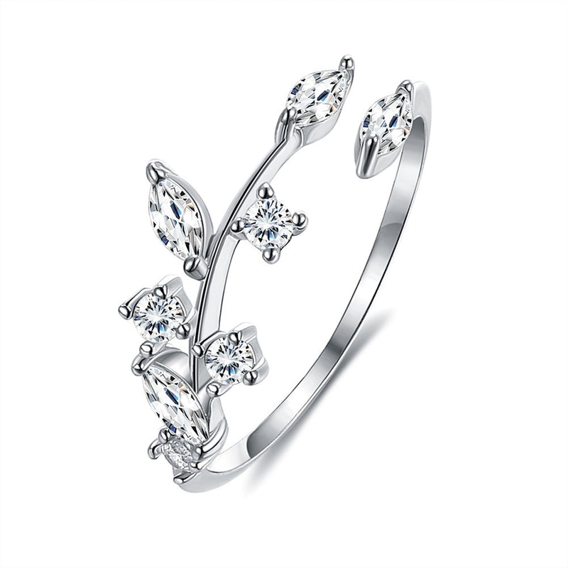 S925 silver leaves ring, view 3 - MRSLM
