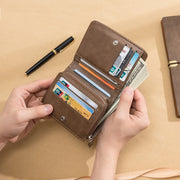 men's retro tri-fold wallet, view 5 - MRSLM