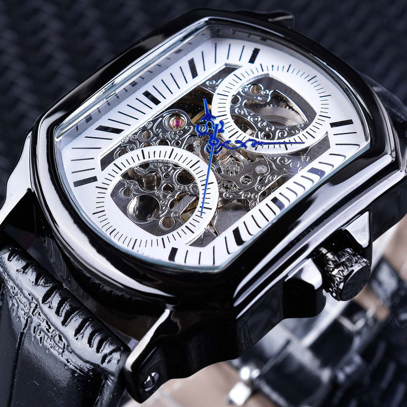 Men's Casual Watch Fashion Automatic Square Hollow Mechanical Watch