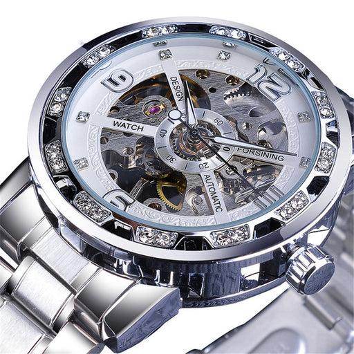 men's hollow rhinestone watch, view 6 - MRSLM