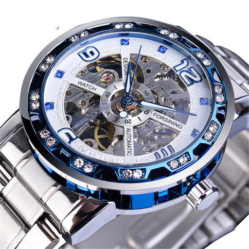 men's hollow rhinestone watch, view 7 - MRSLM