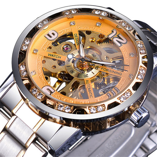 men's hollow rhinestone watch, view 3 - MRSLM