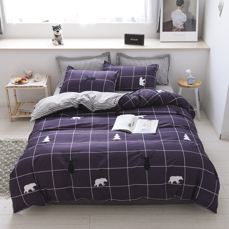 Printed aloe cotton bedding set, view 4 - MRSLM