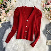 v-neck cardigan sweater women, view 5 - MRSLM