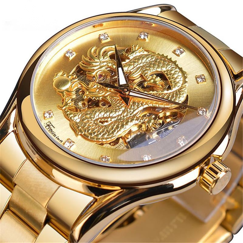 Steel Band Dragon Watch Hollow Waterproof Automatic Mechanical Watch